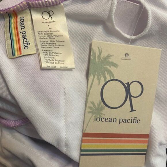 Ocean Pacific Lavendar 1 piece swimsuit, size L - Picture 3 of 3